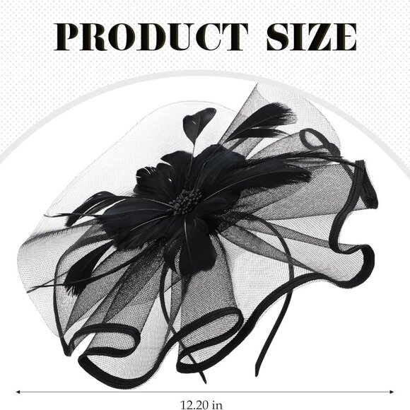 Vintage Mesh Kentucky Fascinator Headband Feather Flower Derby Hat for Women Gir - Picture 3 of 6